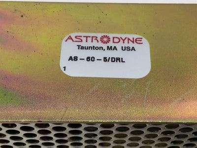 New – Open box Astrodyne AS-60-5/DRL Switching Power Supply 120/240V IN, 5VDC Out, 12A, 60W