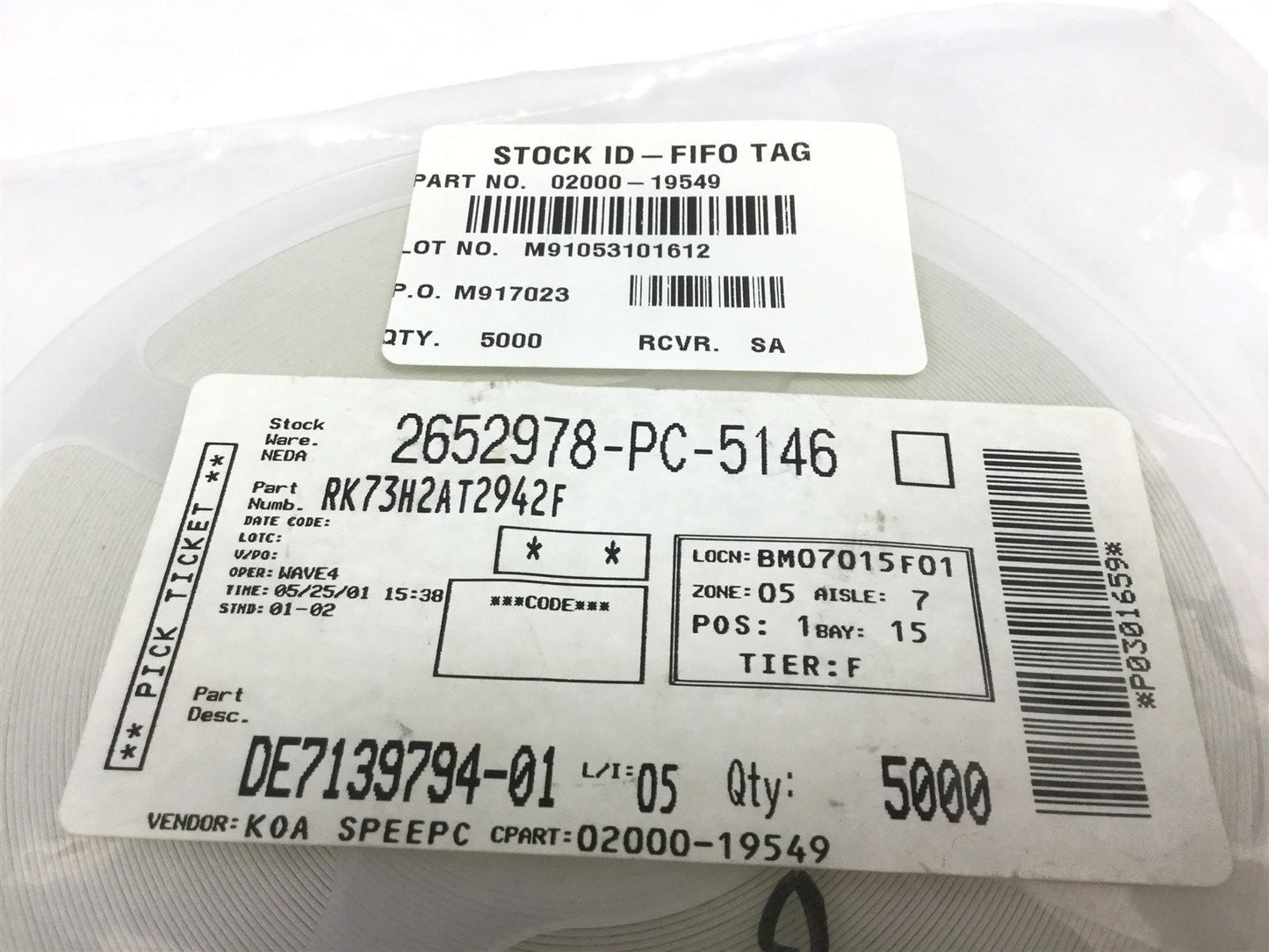 New Lot of 5000 New KOA Speer RK73H2AT2942F Thick Film Chip Resistor