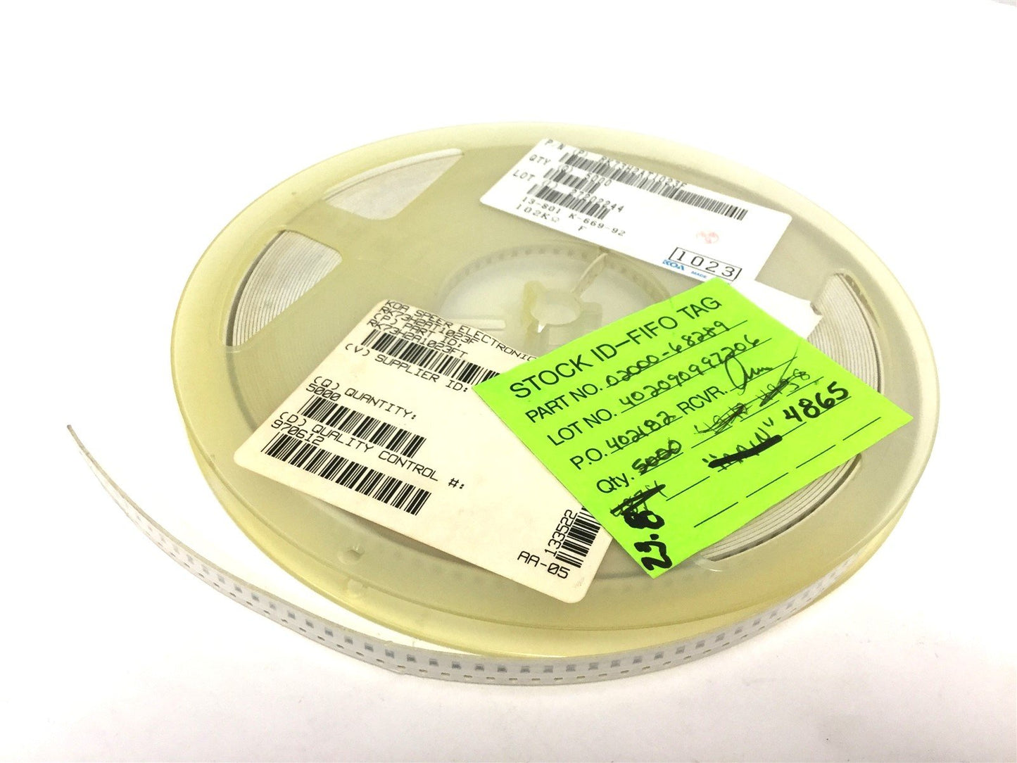 New Lot of 4500 New KOA Speer RK73H2AT1023F Film Resistor, Resistance: 102K Ohm