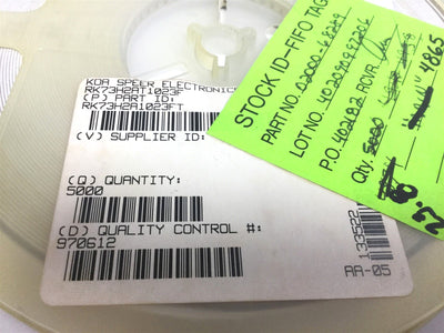 New Lot of 4500 New KOA Speer RK73H2AT1023F Film Resistor, Resistance: 102K Ohm