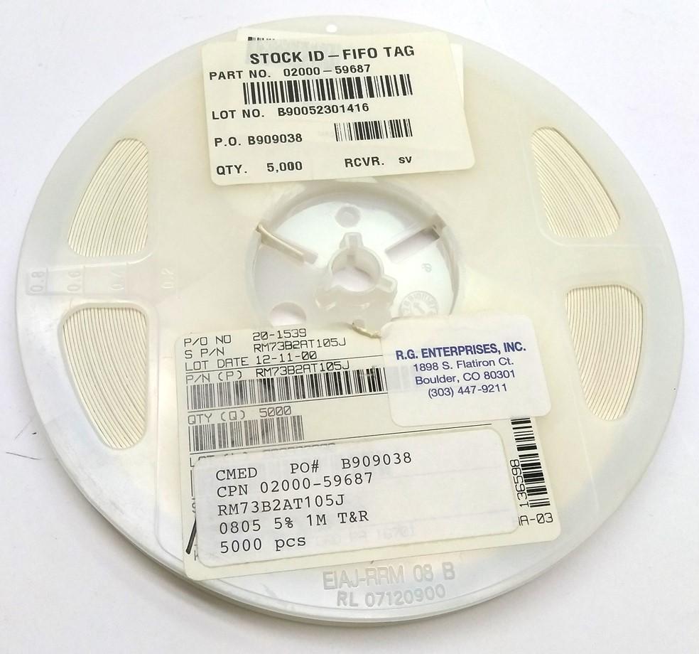 New Lot of 5000 New KOA Speer RM73B2AT105J Thick Film Resistor, 150V ±5% 1M Ohm