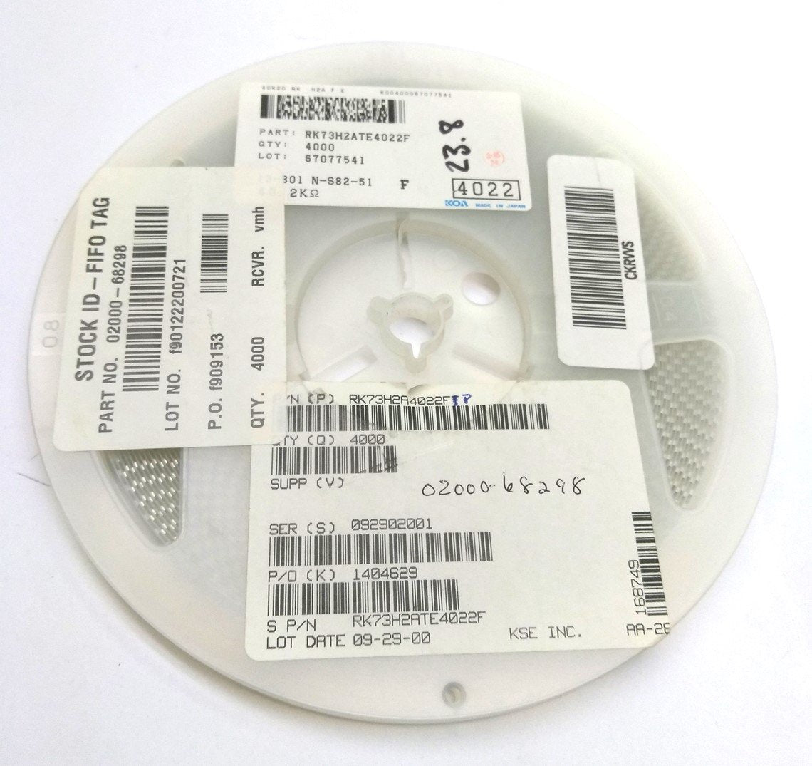 New Lot of 4000 New KOA Speer RK73H2ATE4022F Thick Film Resistor .125W ±1% 40.2k Ohm