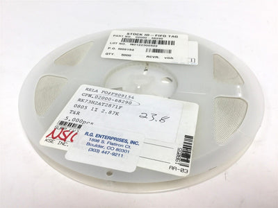 New Lot of 5000 New KOA RK73H2AT2871F Thick Film Resistor, Resistance: 2.87K 1%