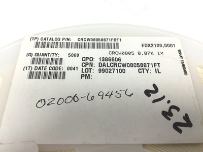 New Lot of 5000 New Vishay CRCW08058K87FKTA Chip Resistor 8.87k Ohm 1% 0.125W