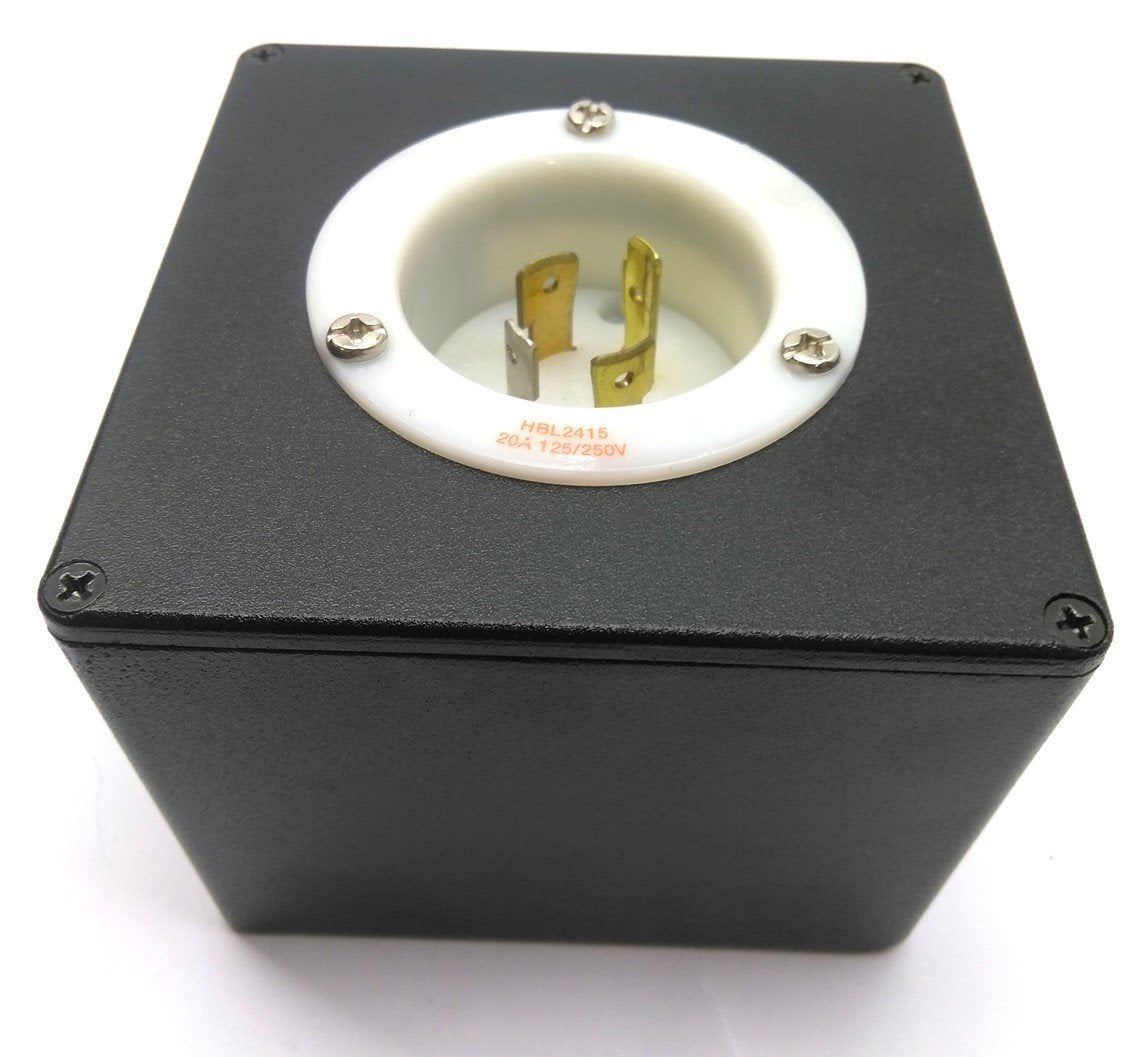 Used Hubbell HBL2415 Turn-Locking Male Receptacle & Enclosure, 3 Pole, 20A, 125/250V