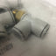 New Lot of 5 New SMC KQ2Y12-U02A Male Run Tee Fittings, 12mm Tube to Rc 1/4" Thread