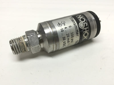 Used Noshok 100-300-1-1-2-7 Pressure Transmitter 10-30VDC IN, 4-20mA OUT, 0-300 psi