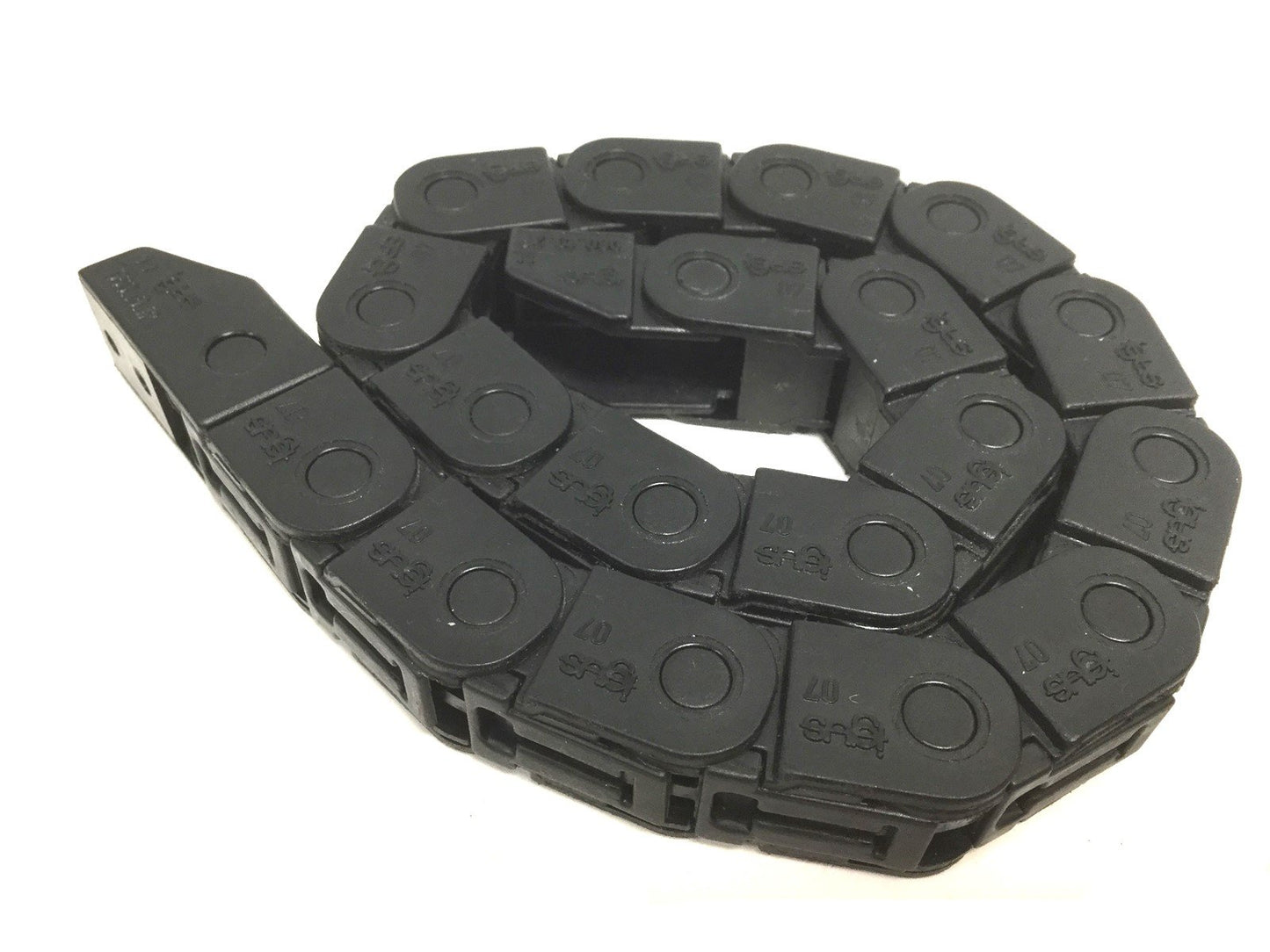 Used Igus 07-10-018 Energy Chain Bend Radius: 18mm, Length: 15-7/8", In-Width: 10mm