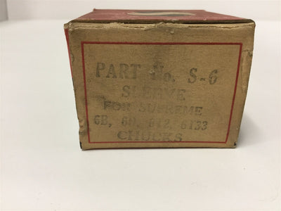 New Supreme Chuck S-6 Chuck Sleeve, For 6B 6D 6T2 6T33 Chucks, OD: 2.01"