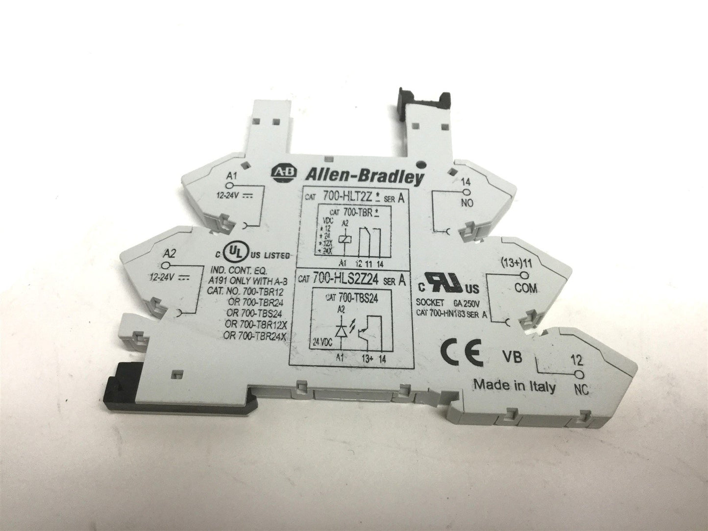 Used Lot of 3 Allen-Bradley 700-HLT2Z Control Relay Terminal Sockets, 12-24VDC
