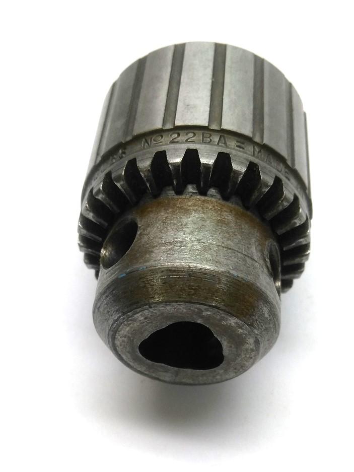 Used Jacobs Chuck 22BA Drill Chuck, 1/16-3/8" Capacity 3/8"-24 Mounting Threads