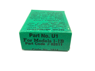 New Jacobs Multi-Craft U1 7814 02511 Chuck Nut and Jaws Rebuild Kit For 1-1B