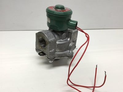 Used ASCO EF8215C053 Red-Hat Aluminum Solenoid Valve Fuel Gas 25 PSI, 120VAC, 1" NPT