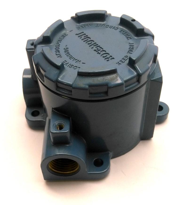 Used Rosemount 90 Degree Explosion Proof Enclosure, 1/2"NPT, W 4.5 x D 4.5 x H 3"