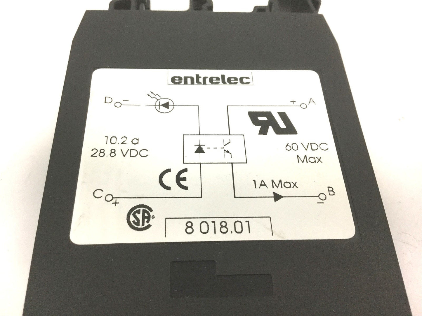 Used Lot of 3 Entrelec 8018.01 Optocoupler Modules, In: 28.8VDC 10.2A, Out: 60VDC 1A
