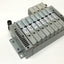 Used Bank of 8 Numatics 052BBDZ2ML, 052BA4Z2ML Solenoid Valves w/ Manifold 24VDC