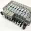 Used Bank of 8 Numatics 052BBDZ2ML, 052BA4Z2ML Solenoid Valves w/ Manifold 24VDC