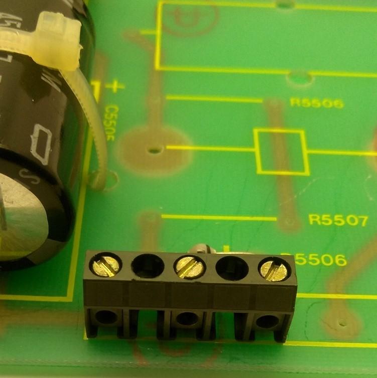 Used JK Lasers E84A2371B Rev 1 Simmer Supply Card, 3 Screw Terminal, 3 Caps 450V 47µF