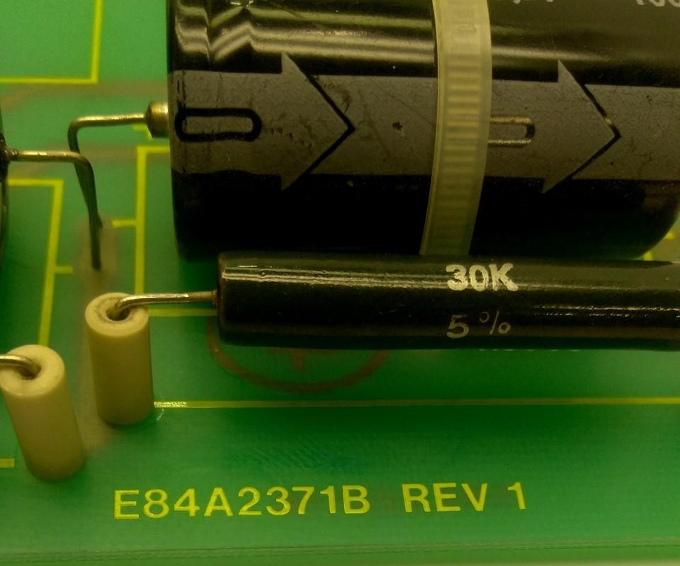 Used JK Lasers E84A2371B Rev 1 Simmer Supply Card, 3 Screw Terminal, 3 Caps 450V 47µF