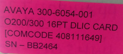 New Octel 300-6054-001 Loopstart Telephone Line Interface Card, 16-Port, DLIC16