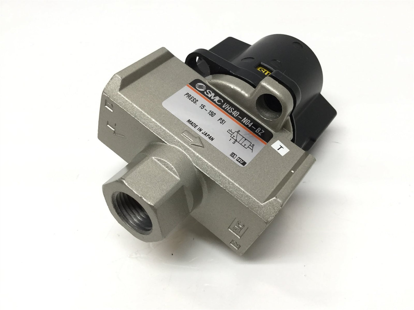 Used SMC VHS40-N04-BZ Pressure Relief Valve, Lock-Out Handle, 1/2 NPT, 15-150 PSI