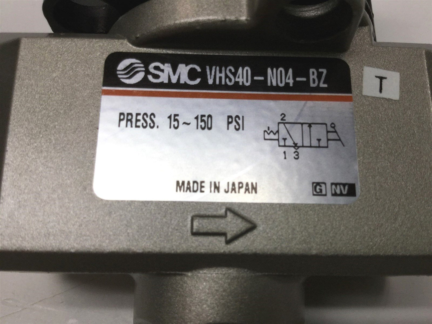 Used SMC VHS40-N04-BZ Pressure Relief Valve, Lock-Out Handle, 1/2 NPT, 15-150 PSI