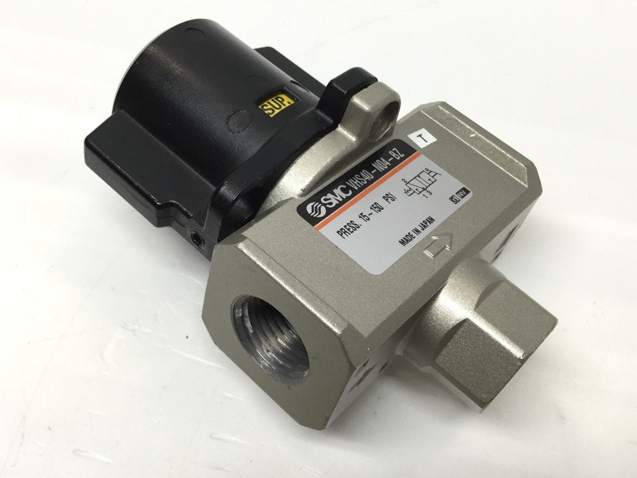 Used SMC VHS40-N04-BZ Pressure Relief Valve, Lock-Out Handle, 1/2 NPT, 15-150 PSI