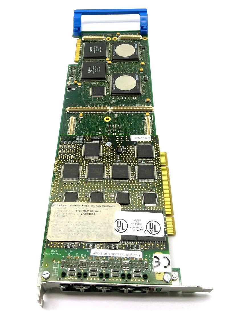 Used Aculab AC6190 Prosody X PCI Card, 4x RJ45, w/ AC6311 PMX Module, Octel 200/300