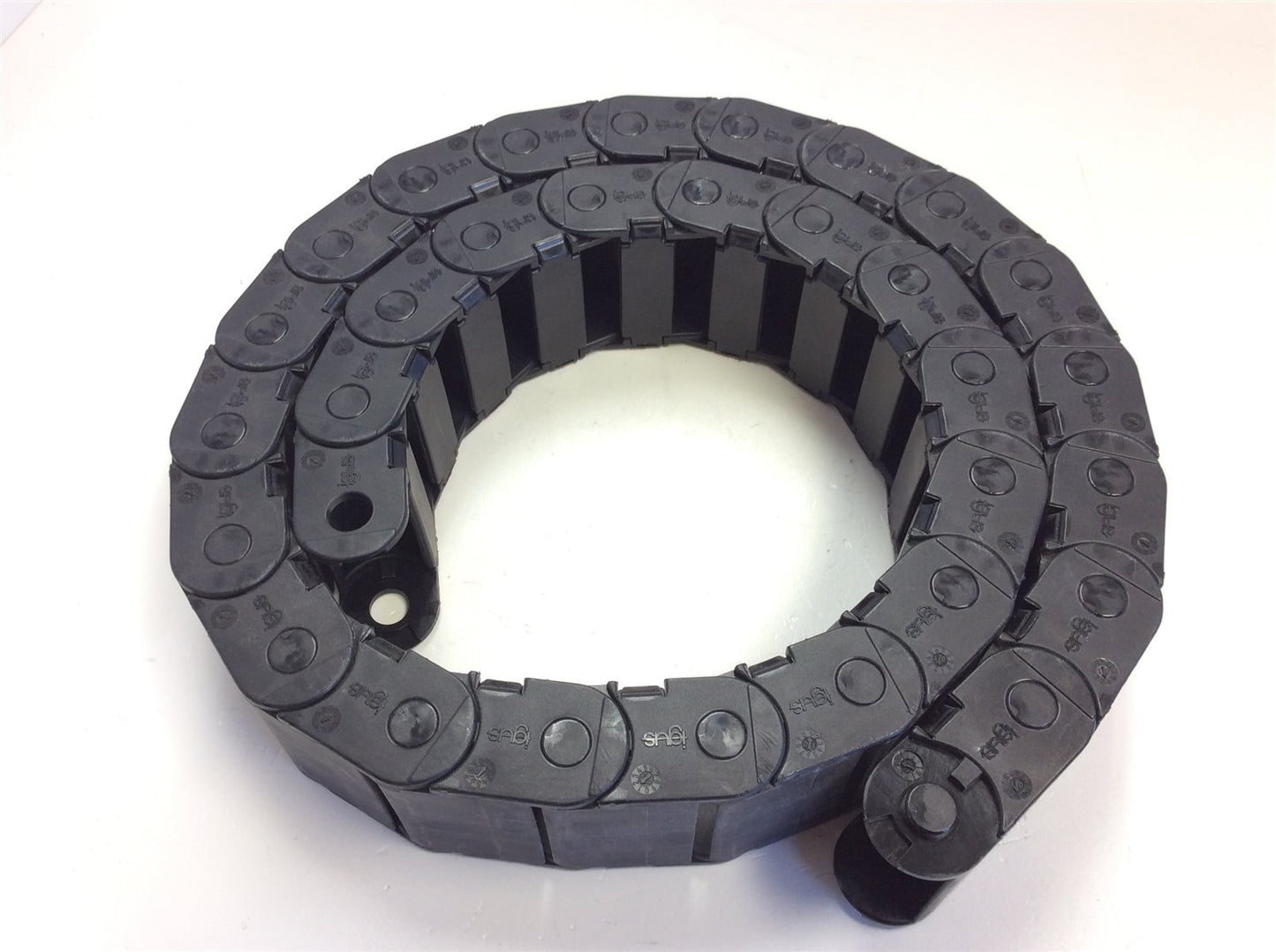 Used Igus 14.3.075 Energy E-Chain Cable Carrier ID: 1.50"W 0.80"H 37"L Bend: 4.75"