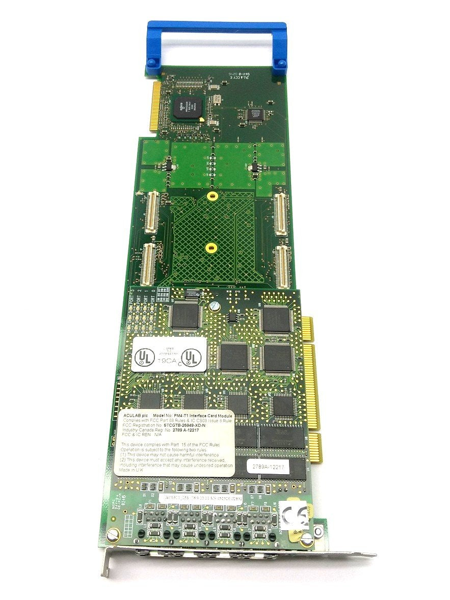 Used Aculab AC6200 Prosody X PCI Card, 4x RJ45, w/ AC6311 PMX Module, Octel 200/300