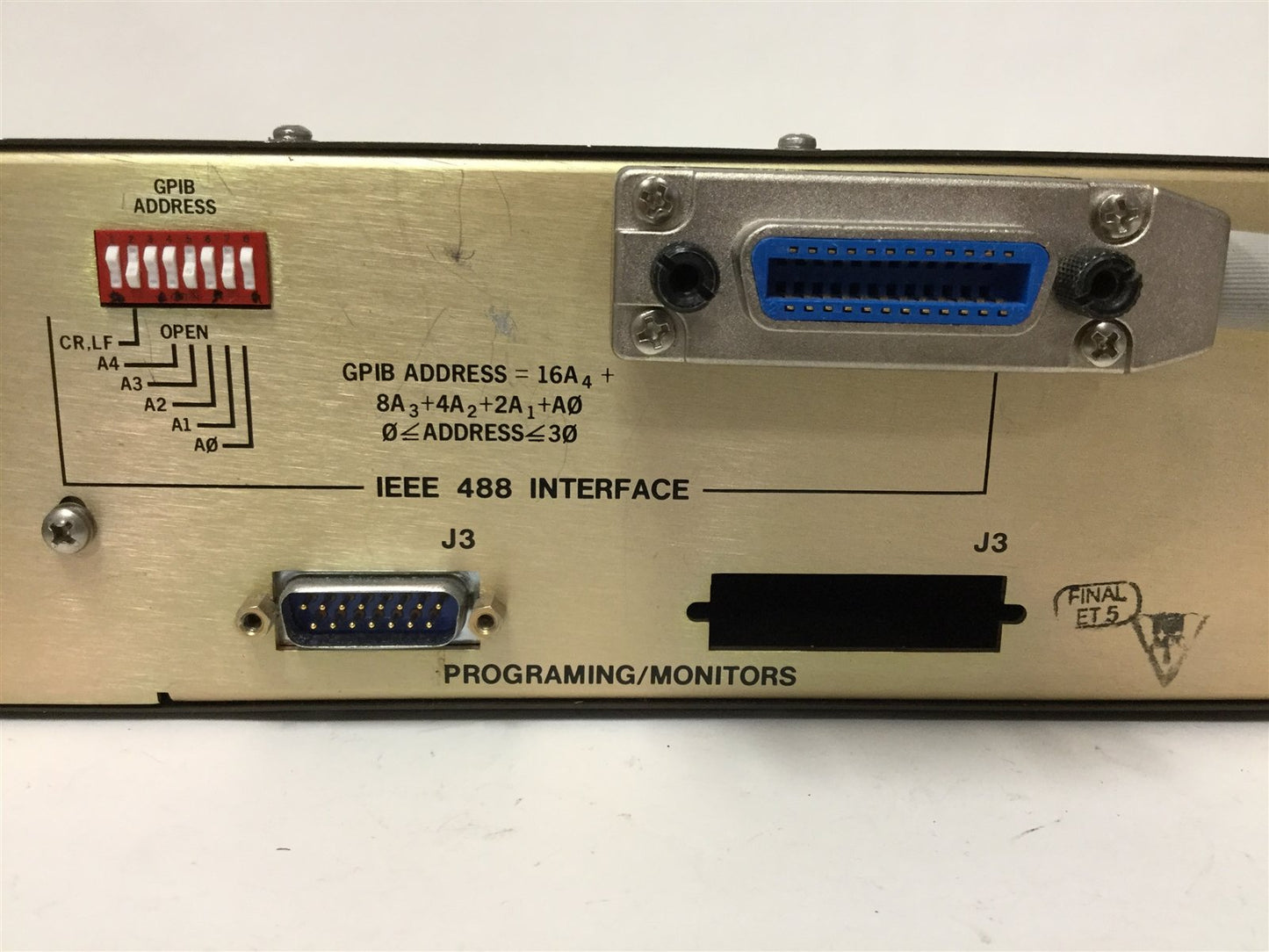 Used Bertan 105-C488 IEEE-488 Interface, Voltage: 115VAC, With GPIB Cable