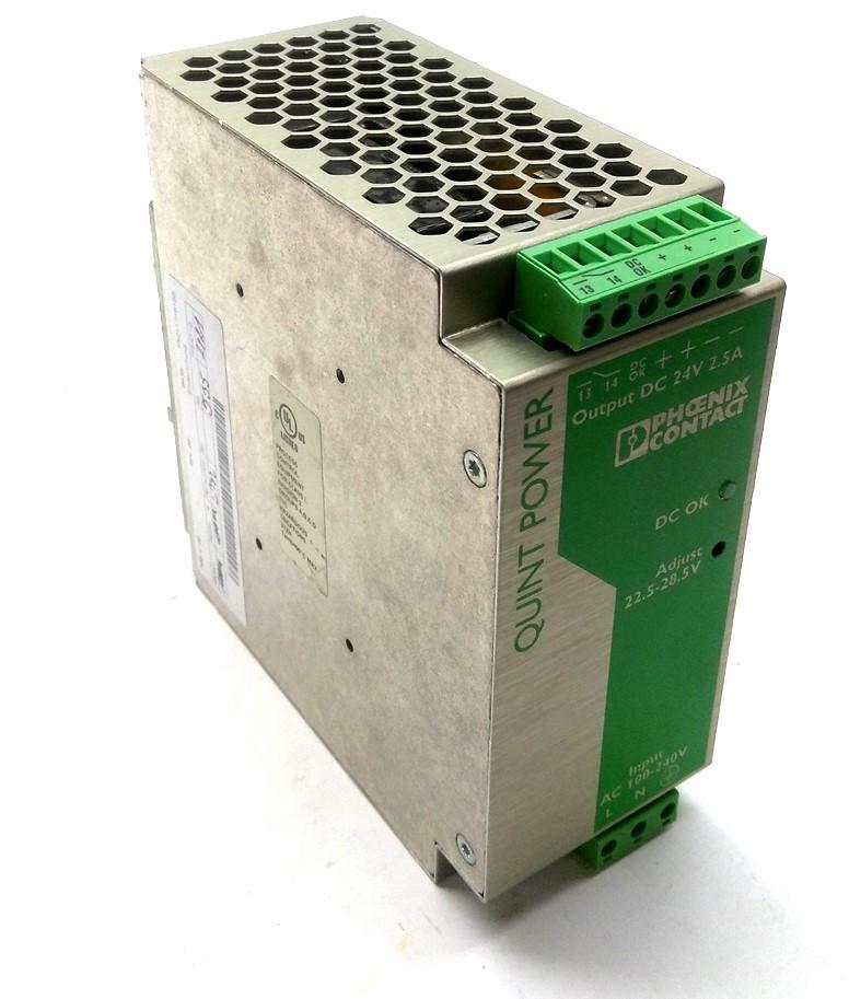 Used Phoenix QUINT-PS-100-240AC/24DC/2,5 Power Supply 100-240VAC IN, 24VDC 2.5A OUT