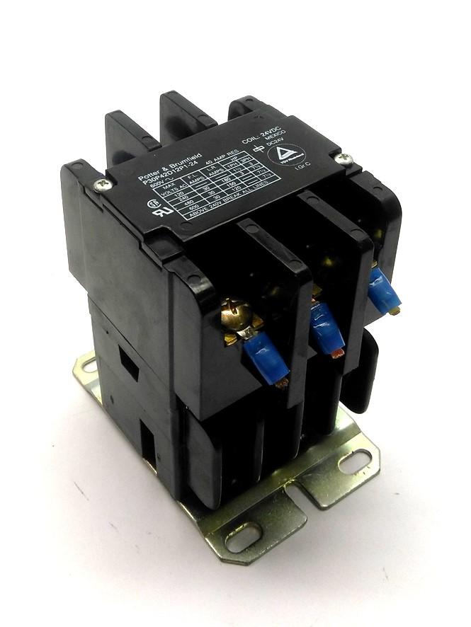Used Potter & Brumfield P30P42D12P1-24 Contactor 24VDC Coil 30A 8 Terminals 600VAC