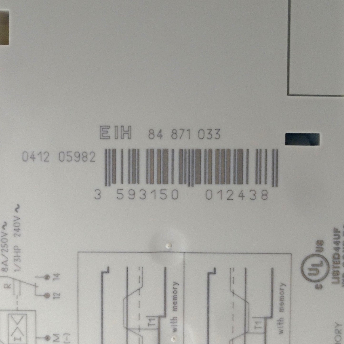 Used Crouzet 84871033 Current Monitoring Relay, 0.1-10A, SPDT 8A 250V, 120VAC Supply