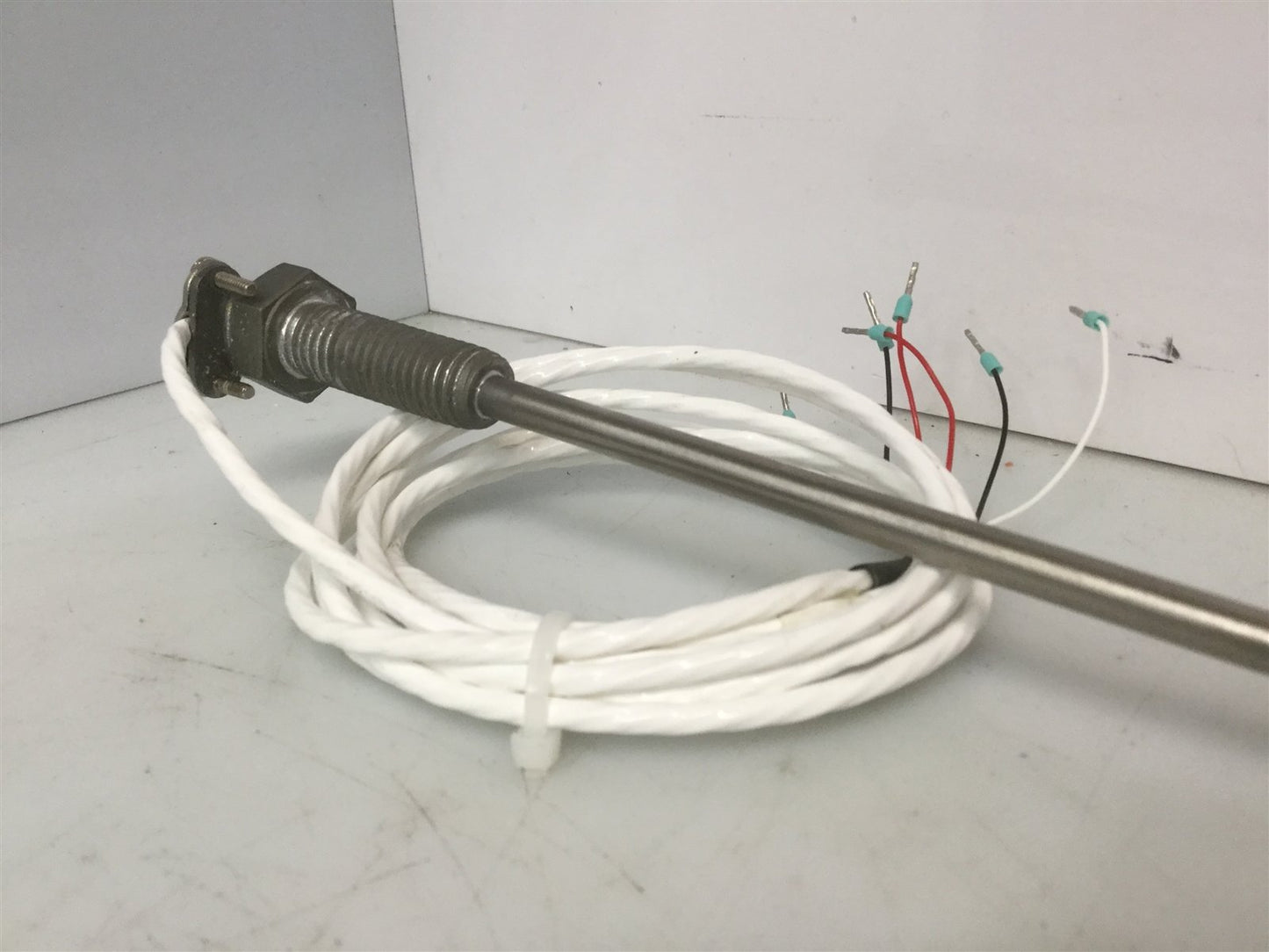 Used RTD Sensor Pt100 2-Pair Bulb 6-Wire 11-3/8" OA Length 1/2-13 UNC Threaded