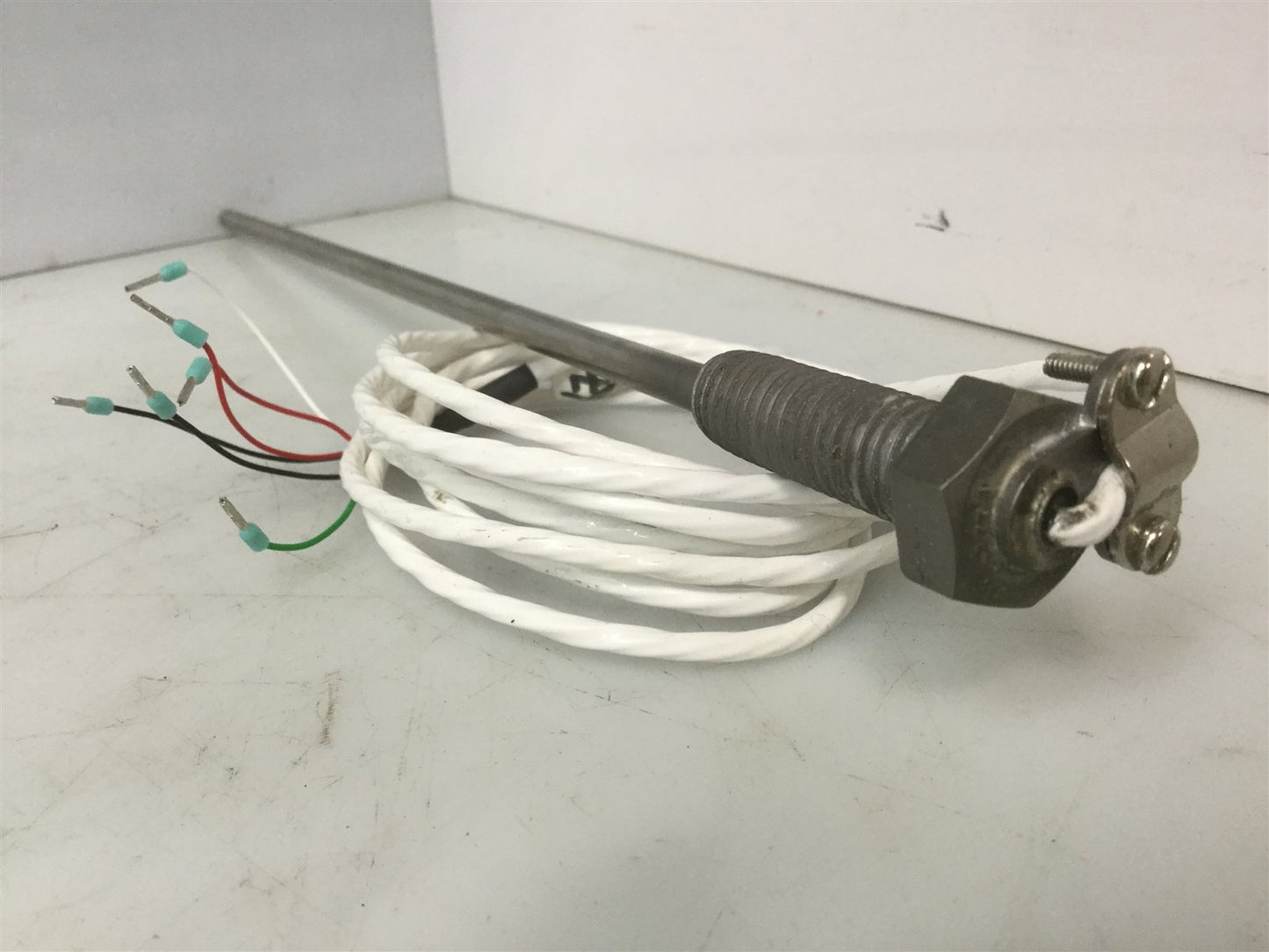 Used RTD Sensor Pt100 2-Pair Bulb 6-Wire 11-3/8" OA Length 1/2-13 UNC Threaded
