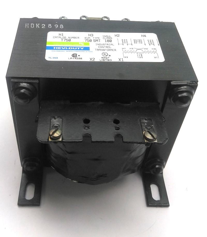 Used General Signal T750 Hevi-Duty Transformer, 1 Phase, 220/480V, .750KVA / 750VA