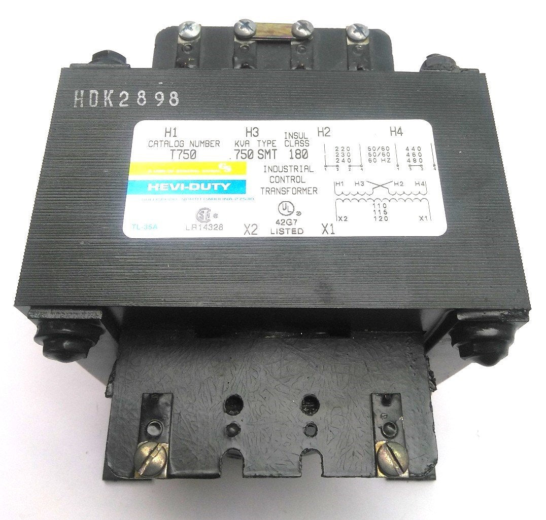 Used General Signal T750 Hevi-Duty Transformer, 1 Phase, 220/480V, .750KVA / 750VA