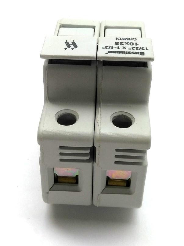 Used Lot of 2 Bussmann CHM2DI Fuse Holders 2 Pole Fuse 10x38 13/32 x 1 1/2" 30A 600V