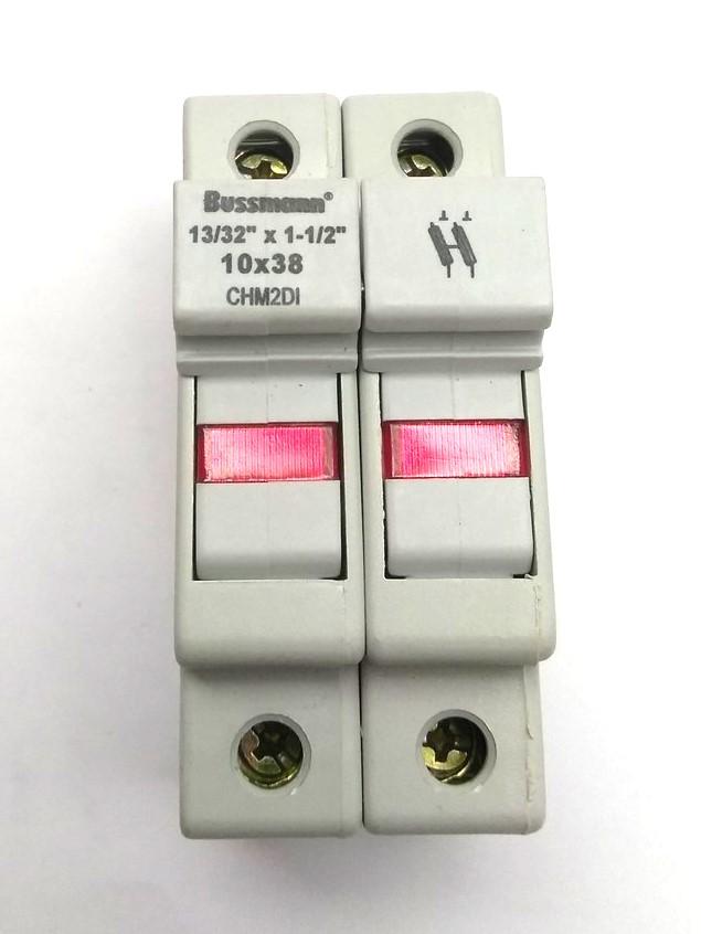 Used Lot of 2 Bussmann CHM2DI Fuse Holders 2 Pole Fuse 10x38 13/32 x 1 1/2" 30A 600V