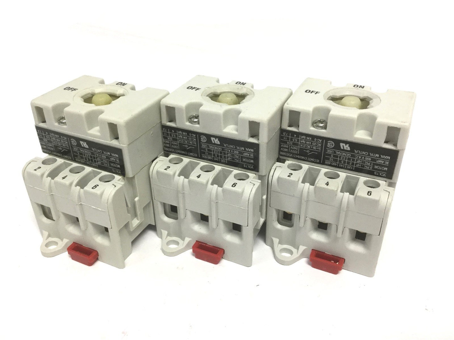 Used Lot of 3 Kraus And Naimer K300 Disconnect Switch, Power: 30A 600VAC
