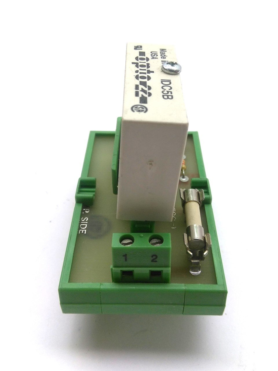 Used Phoenix Contact ESC-1 Relay Base Module, DIN Rail, LED, w/ Opto22 IDC5B Relay