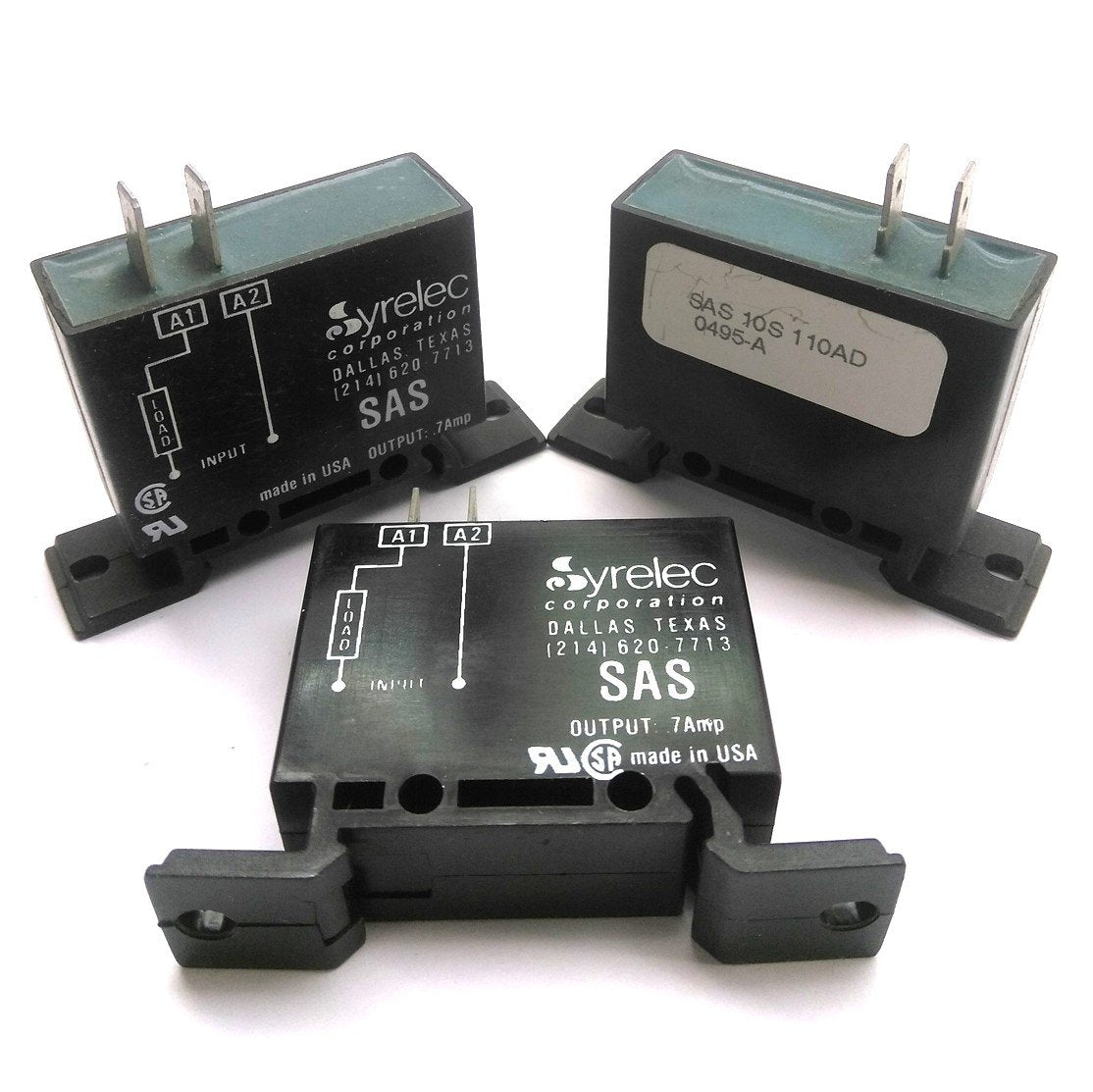 Used Lot of 3 Syrelec SAS10S110AD Time Delay Relay, 10 Sec., Input: 110VAC/DC