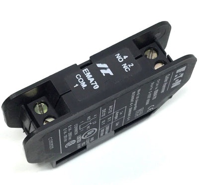 Used Eaton Cutler-Hammer EMA70 Starter Contactor Logic Level Auxiliary Block, 1NO-1NC