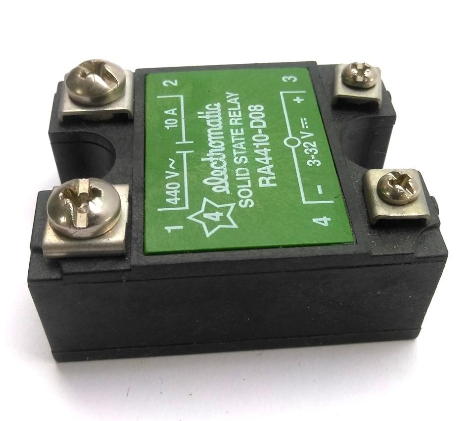 Used Electromatic RA4410-D08 Solid-State Relay, Control: 3-32VDC, Output: 440VAC 10A
