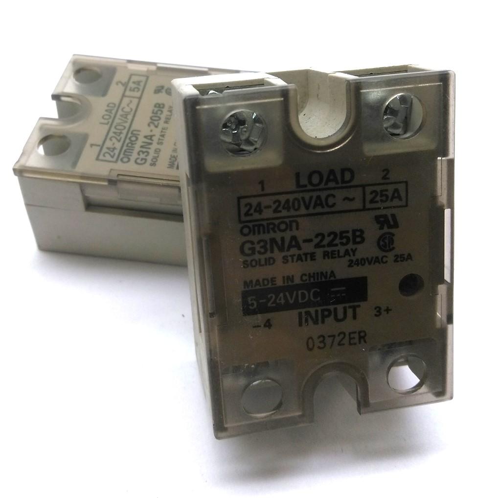 Used Lot of 2 Omron G3NA-205B Solid-State Relay Control: 5-24VDC Output: 24-240VAC 5A