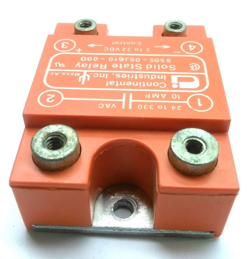 Used Lot of 2 Continental S505-0SJ610-000 Relay Control: 3-32VDC Out: 24-330VAC 10A