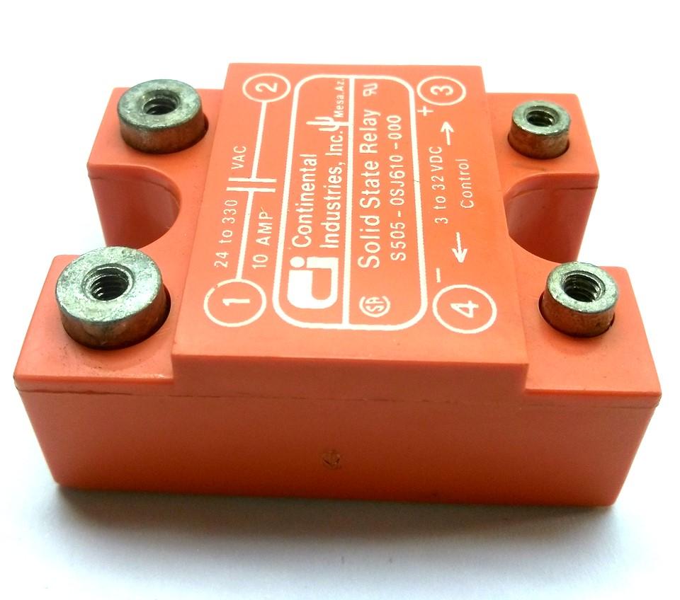 Used Lot of 2 Continental S505-0SJ610-000 Relay Control: 3-32VDC Out: 24-330VAC 10A