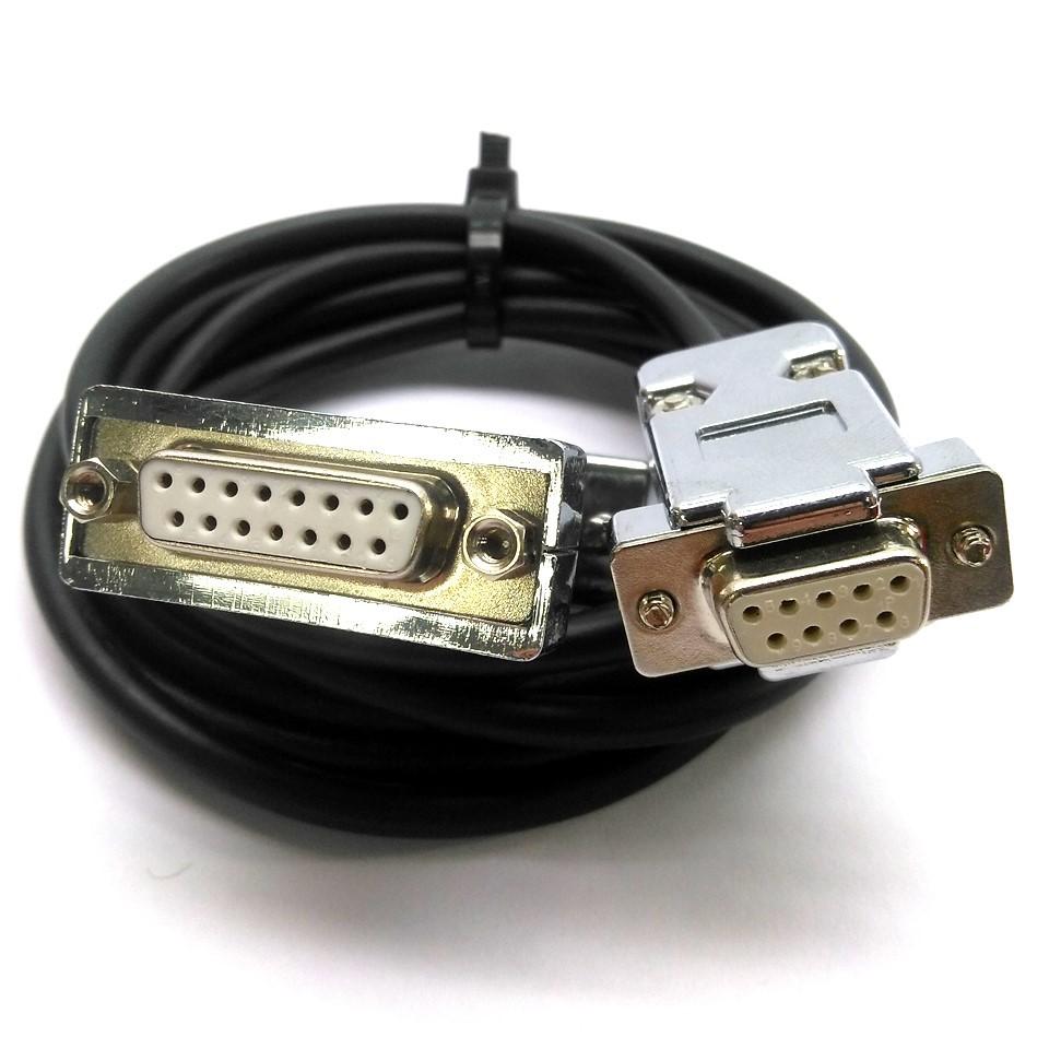 Used Ophir 1Z10141 Laser Power Meter Adapter/Cable, RS232, DB15 M/F, DB9, 2m Long