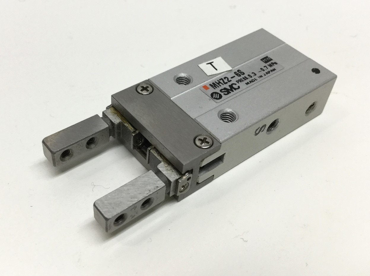 Used SMC MHZ2-6S Compact Parallel Air Gripper, 6mm Bore, 4mm Stroke, 0.3-0.7MPa